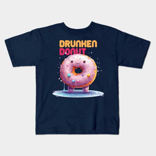 Just a Drunken Donuts Kids T-Shirt by Dmytro